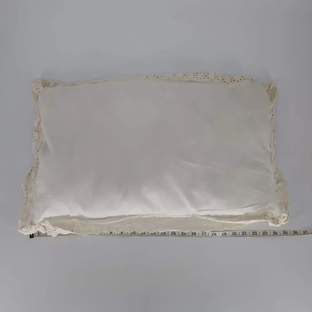 Draper James by Reese Witherspoon Cream Decorative Pillow Lace Trim 14